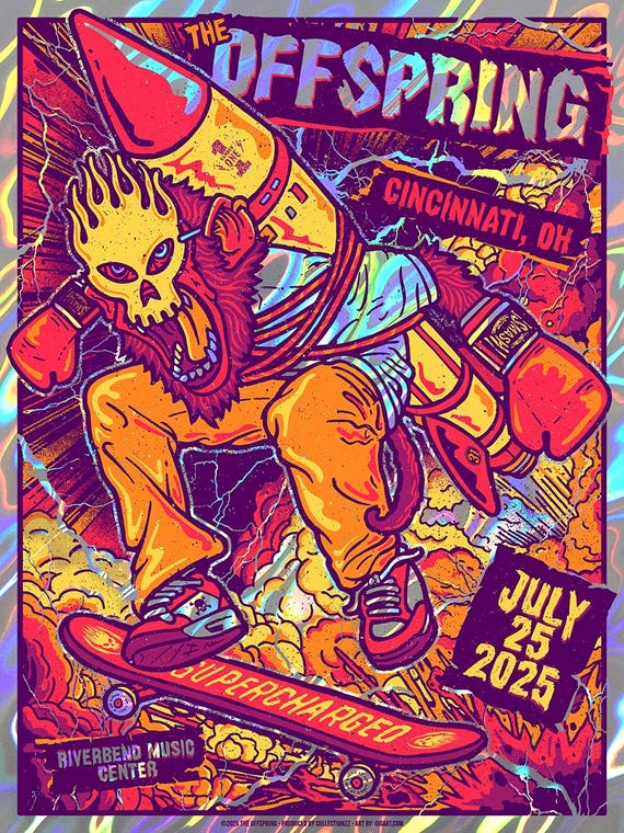 The Offspring Punk Rock Band Supercharged 2025 Gigposter Poster