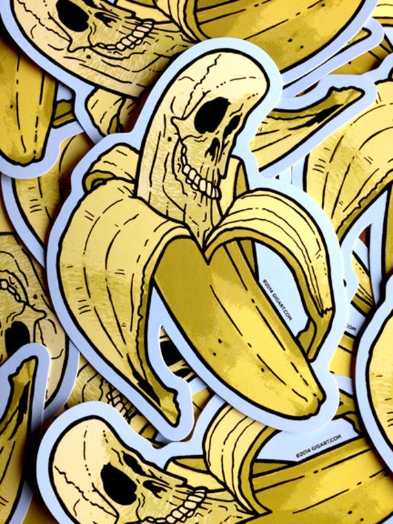 Skull-Going Bananas Sticker for Sale by SpookySkulls