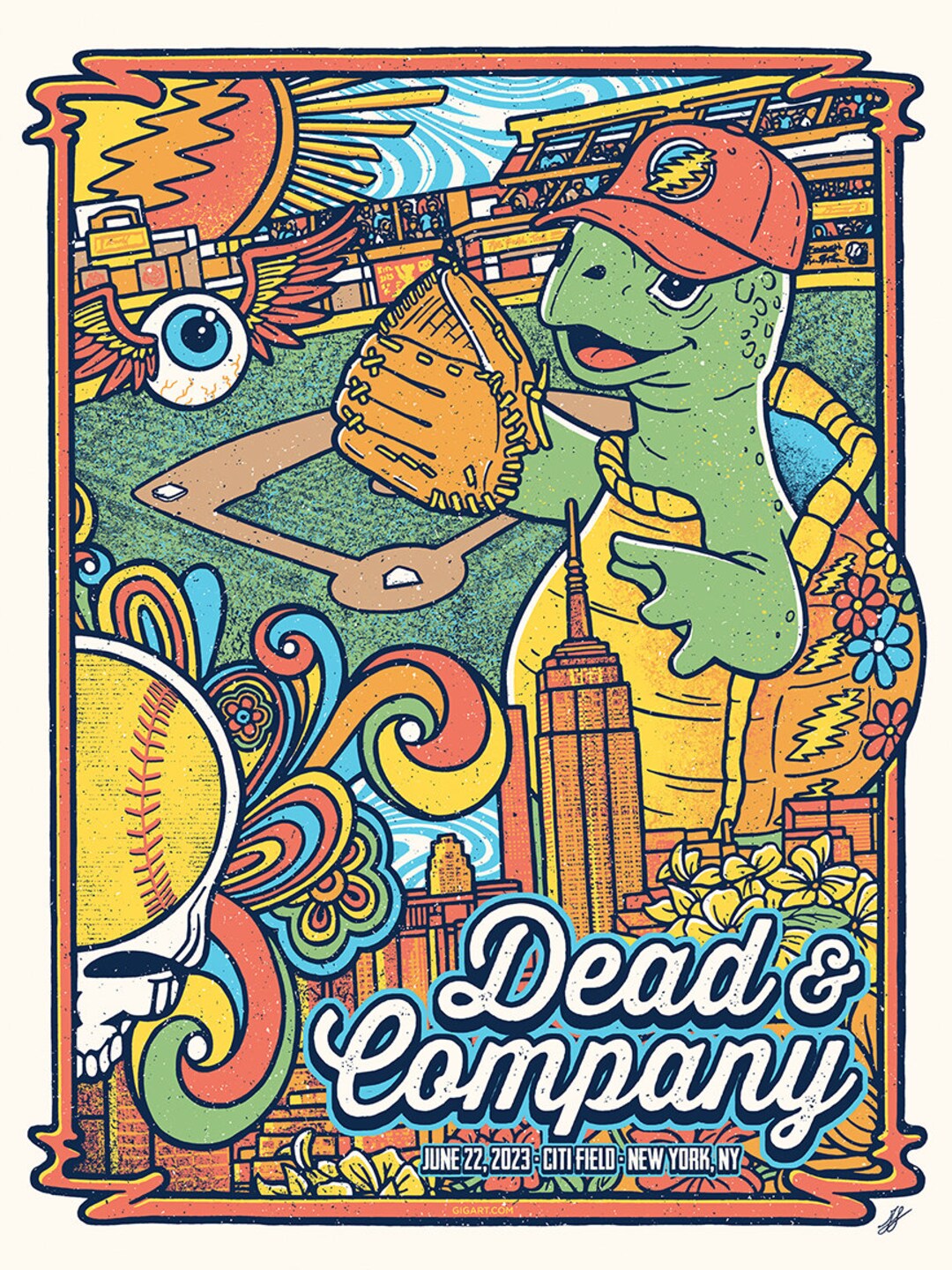 Dead & Company 2023年夏ツアーポスター Dead & Company Uncut Poster 2023 Wrigley Field Chicago AJ