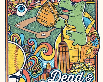 Dead & Company Dead And Co The Grateful Dead Bob Weir John Mayer New York Citi Field Terrapin Turtle Poster Print GIGART 2023 Baseball