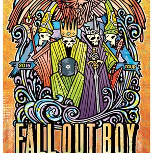 Fall Out Boy Pete Wentz Patrick Stump VIP Gigposter Skulls Boys of Zummer USA Tour Poster Rare image 2