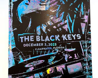 The Black Keys Eagle Head Clearwater Florida Rainbow Foil Variant Dan Auerbach Patrick Carney Gigposter Poster by GIGART