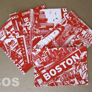 Lot de 5 cartes postales sérigraphiées Boston City Red Sox baseball irlandais - Etsy