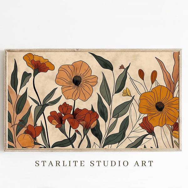 Autumn Wildflowers Frame TV Art | Fall Art for TV | Autumn Decor Digital Download for Frame TV Art | Fall Floral Art File