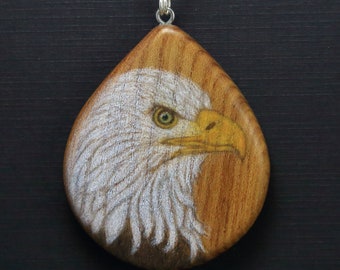 American Bald Eagle on Hawthorne Wood Pendant