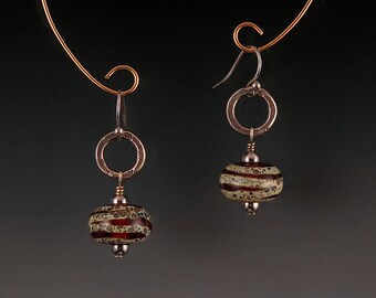 Artisan Lampwork Hill Tribe Silver Earrings