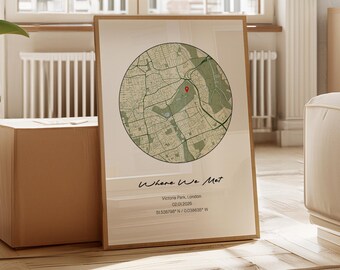 Custom Engagement Map Print – Personalised Couple Gift for Weddings & Valentine’s Day