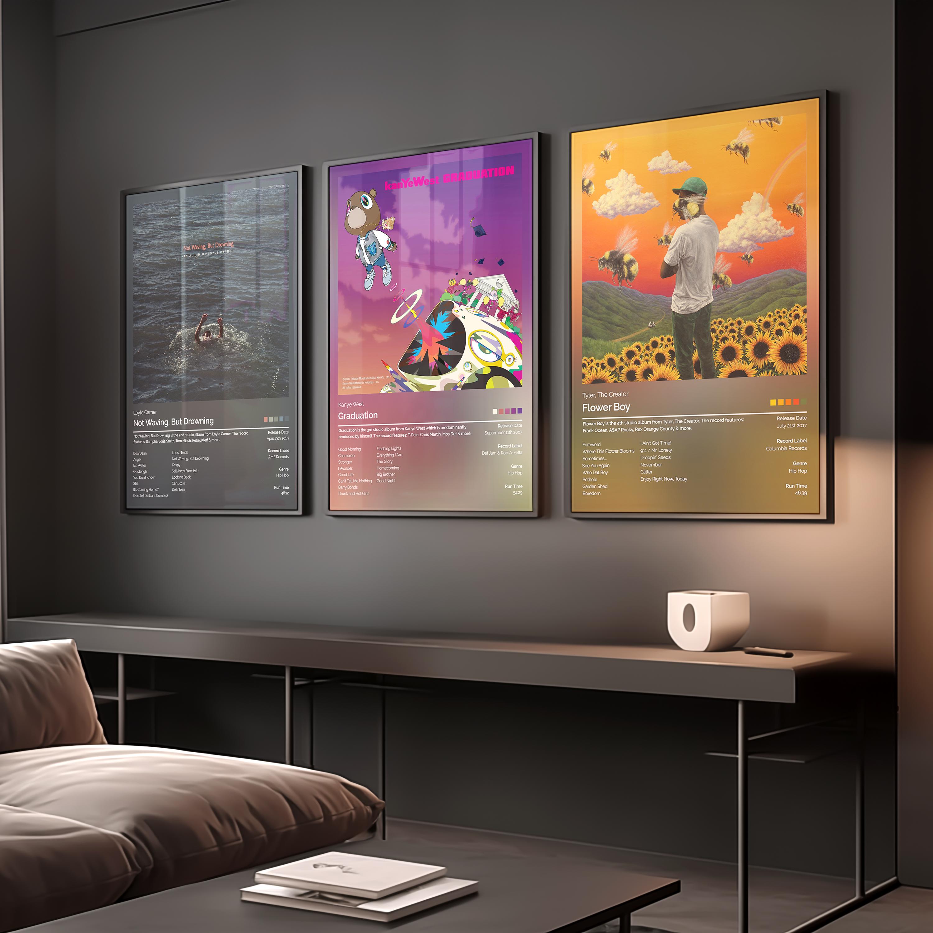 Set of 3 Custom Album Poster Wall Art Home Decor Custom Music Gift