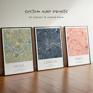 Custom City Map Bundle City Map Prints Travel Poster Custom Map Print Personalized Map Wall Art Set of 3 City Maps Set of 4 City Maps