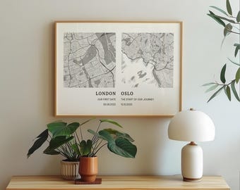 Engagement gift for couples, Engagement Print, map of engagement, Couples Gift, gift for her, gift for him, Engagement Gifts
