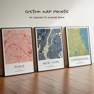 Custom City Map Bundle City Map Prints Travel Poster Custom Map Print Personalized Map Wall Art Set of 3 City Maps Set of 4 City Maps