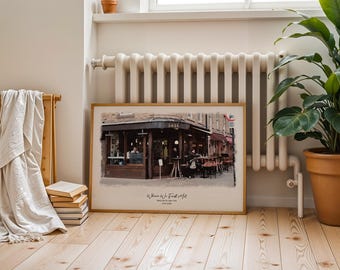 First Date Venue Watercolour Painting, Digital Illustration, Personalised Where We Met Sketch, Couple Gift, Birthday Present