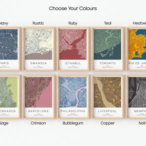 Set of 3 Custom City Map Prints: Personalized Travel Poster Wall Art image 4