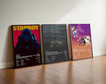 Set of 3 Custom Album Poster Wall Art Home Decor Custom Music Gift Album Cover Choose Your Own Album Personalized Print