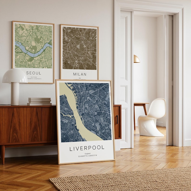 Set of 3 Custom City Map Prints: Personalized Travel Poster Wall Art image 6
