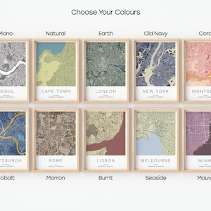 Set of 3 Custom City Map Prints: Personalized Travel Poster Wall Art image 3