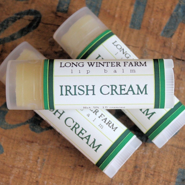 Irish Cream Lip Balm - One Tube Beeswax Shea Cocoa Butter Jojoba