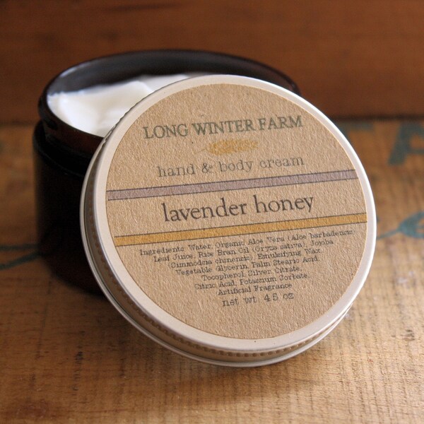 Lavender Honey Skin Cream with Organic Aloe Juice hand body Lotion