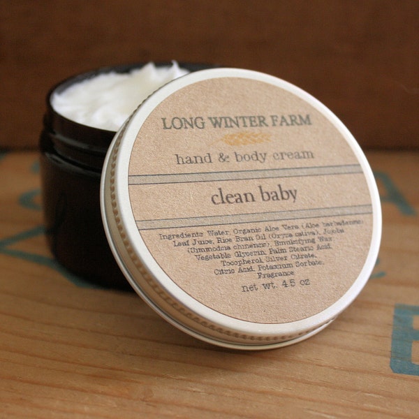 Clean Baby Cream with Organic Aloe Juice hand body Lotion