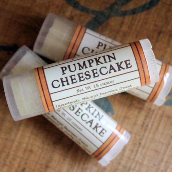 Pumpkin Cheesecake Lip Balm - One Tube Beeswax Shea Cocoa Butter Jojoba