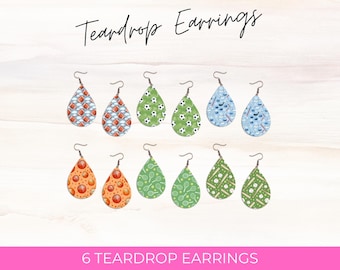 Sports Teardrop Earrings: Basketball, Tennis, Soccer, Hockey, Rugby (Digital Download)