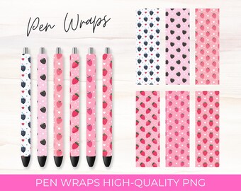 Berry Pen Wraps Bundle, Coquette Designs (Digitaler Download)