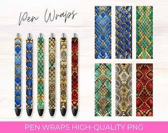 Snake Skin Pen Wrap Bundle, Colorful Sublimation Pattern (Digital Download)