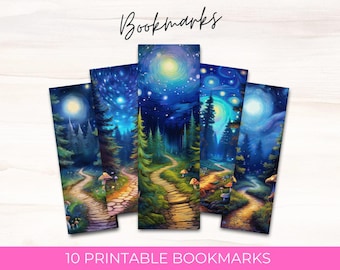 Magic Forest Bookmarks Printable: Fairytale Walk in Woods (Digital Download)