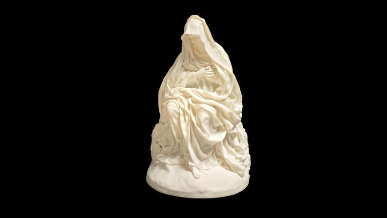 Mater Dolorosa Sculpture: Seated Virgin Mary of Sorrows - Etsy