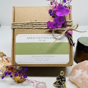 Meditationsset / Geschenkebox / Spiritualität / SelbstLiebe/Geburtstagsgeschenk / Achtsamkeit / Kerze / Palo Santo / Edelstein / Entspannung