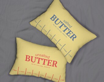 Decorative Pillow, Butter Pillow, Food Pillow, Throw Pillow, Chef Pillow, Cute Pillow, Chef Decor, Cushion, Dorm, Salted, Unsalted, Toys