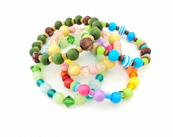 Bead bracelets for kids children | Boy bracelet | Girls bracelet | handmade jewelry | green blue colourful multi color | gifts for kids