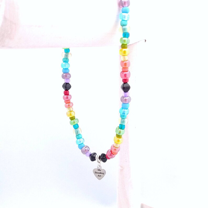 stretchy bead anklet girlfriend gift one of a kind anklet boho anklet large anklets for women colorful ankle bracelet Rainbow anklet