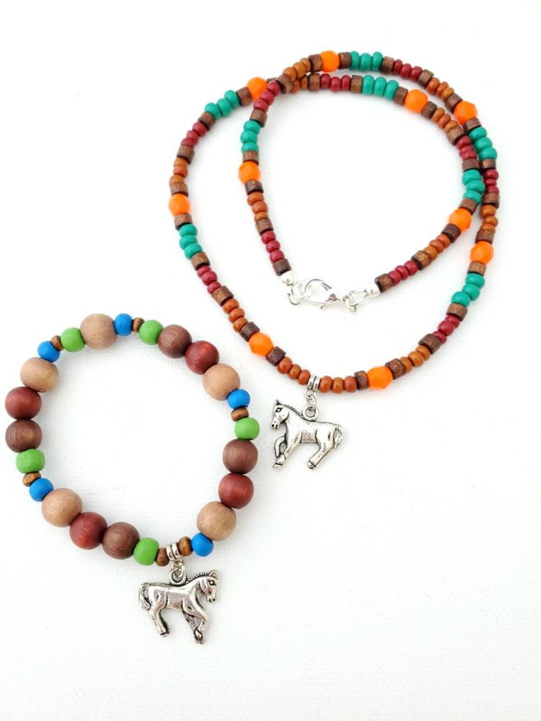 Horse Necklace | Horse Jewelry Boys Girls Kids Children | Wooden Bead ...