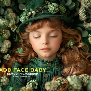 little girl Digital Photography Backdrop Baby Face Insertion Digital Background, Add Face Digital Composite Photo.