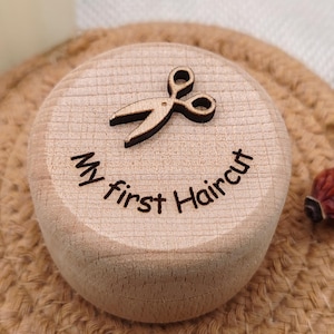 My First Haircut Wooden Tin | Tin for Boys and Girls' First Haircuts | Personalized Tin | Gift | Baby | Personalized