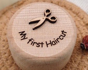 My First Haircut Wooden Tin | Tin for Boys and Girls' First Haircuts | Personalized Tin | Gift | Baby | Personalized