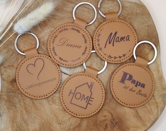 Personalized keychain | Engraving | Gift for Grandma, Grandpa, Dad, Mom | Leather | Valentine's Day | Birthday | Loved One | Christmas
