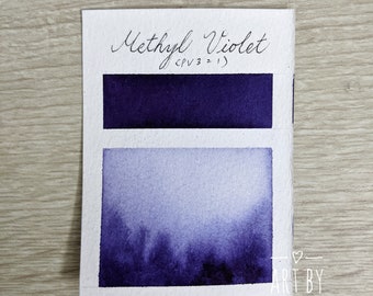 Handmade Watercolor Paint, Granulation Watercolor, Methyl Violet Half Pan, Glam PurpleWatercolor