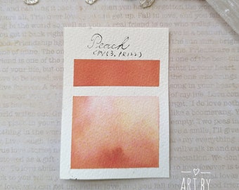 Granulating Watercolor, Handmade Watercolor Paint, Artist Grade Watercolor, "Peach" Half Pan