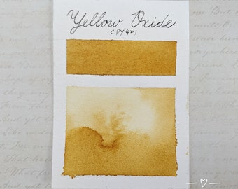 Granulating Watercolor, Handmade Watercolor Paint, Artist Watercolor, "Transparent Yellow Oxide" Half Pan, Earth Pigments