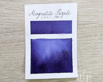 Handmade Watercolor Paint, Granulation Watercolor, "Magnetite Purple" Watercolor