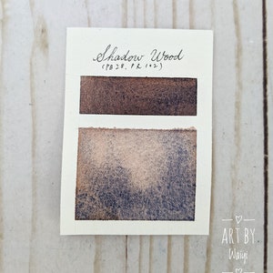 Granulating Watercolor, Handmade Watercolor Paint, Custom Mixed Watercolor Paint, Artist Watercolor, &quot;Shadow Wood&quot; Half Pan