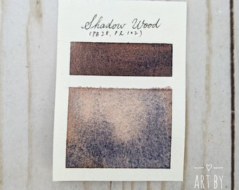 Granulating Watercolor, Handmade Watercolor Paint, Custom Mixed Watercolor Paint, Artist Watercolor, "Shadow Wood" Half Pan