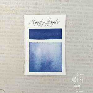 Granulating Watercolor, Handmade Watercolor Paint, Custom Mixed Watercolor Paint, Artist Watercolor, &quot;Moody Purple&quot; Half Pan