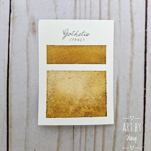 Granulating Watercolor, Handmade Watercolor Paint, Custom Mixed Watercolor Paint, Artist Watercolor, &quot;Goethite&quot; Half Pan, Earth Pigments