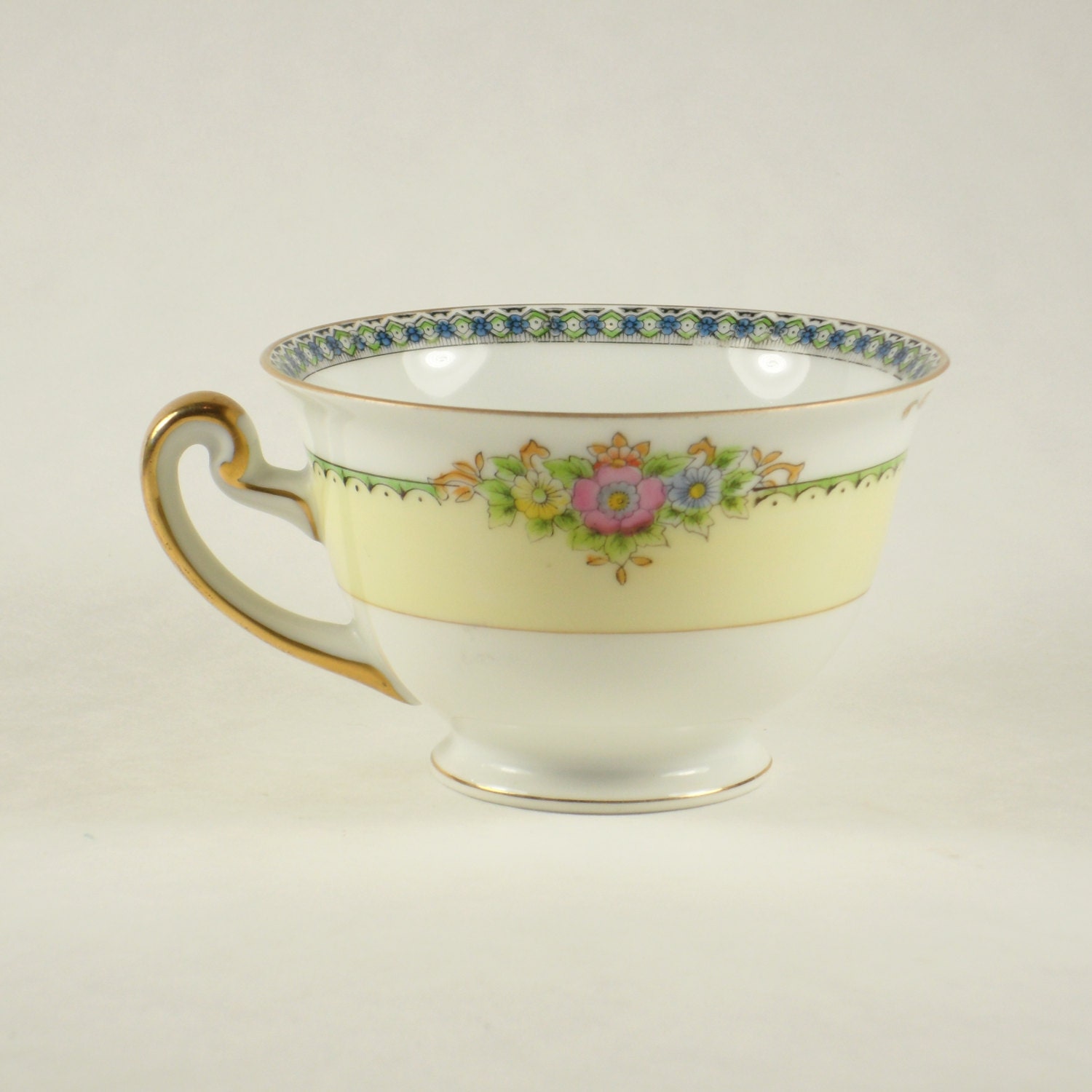 Vintage Meito China Made in Japan Hand Painted Teacup Saucer Etsy