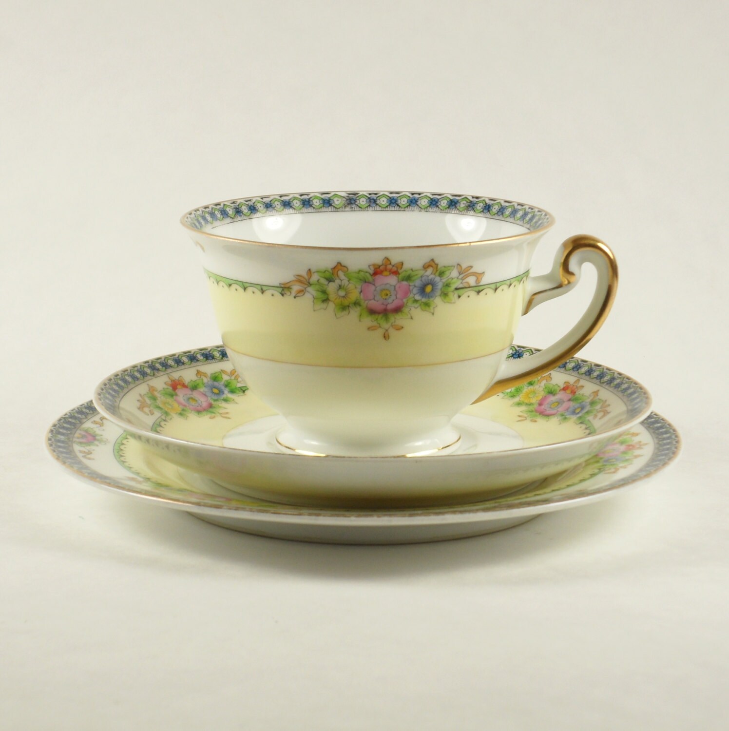 Vintage Meito China Made in Japan Hand Painted Teacup Saucer Etsy