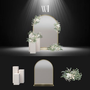 Flower & backdrop digital template for wedding, party event.