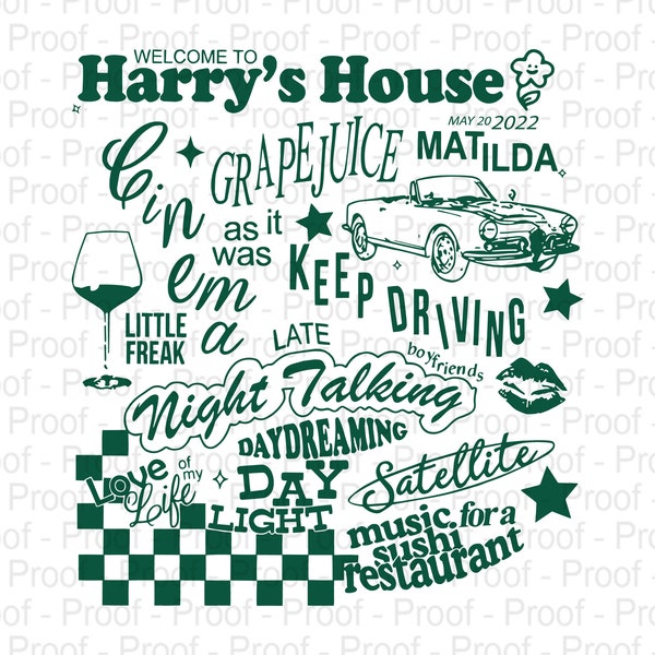 Harry’s House SVG, PNG, JPEG File Layered Cut File | Cricut | Hippie | Retro | Trendy | Wavy Text | Positive | Hippie | Love on tour |